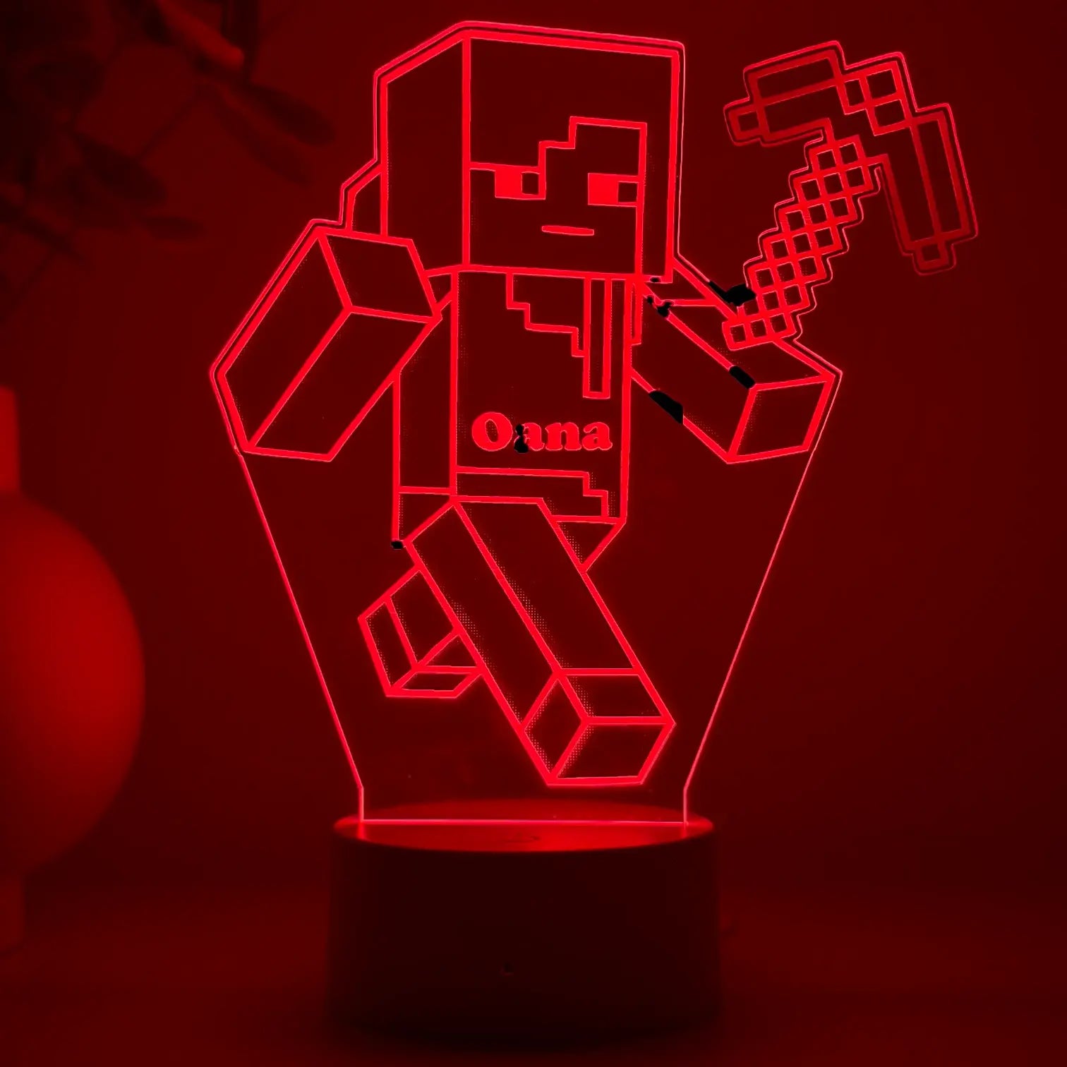 Lampă 3D – Minecraft model fată