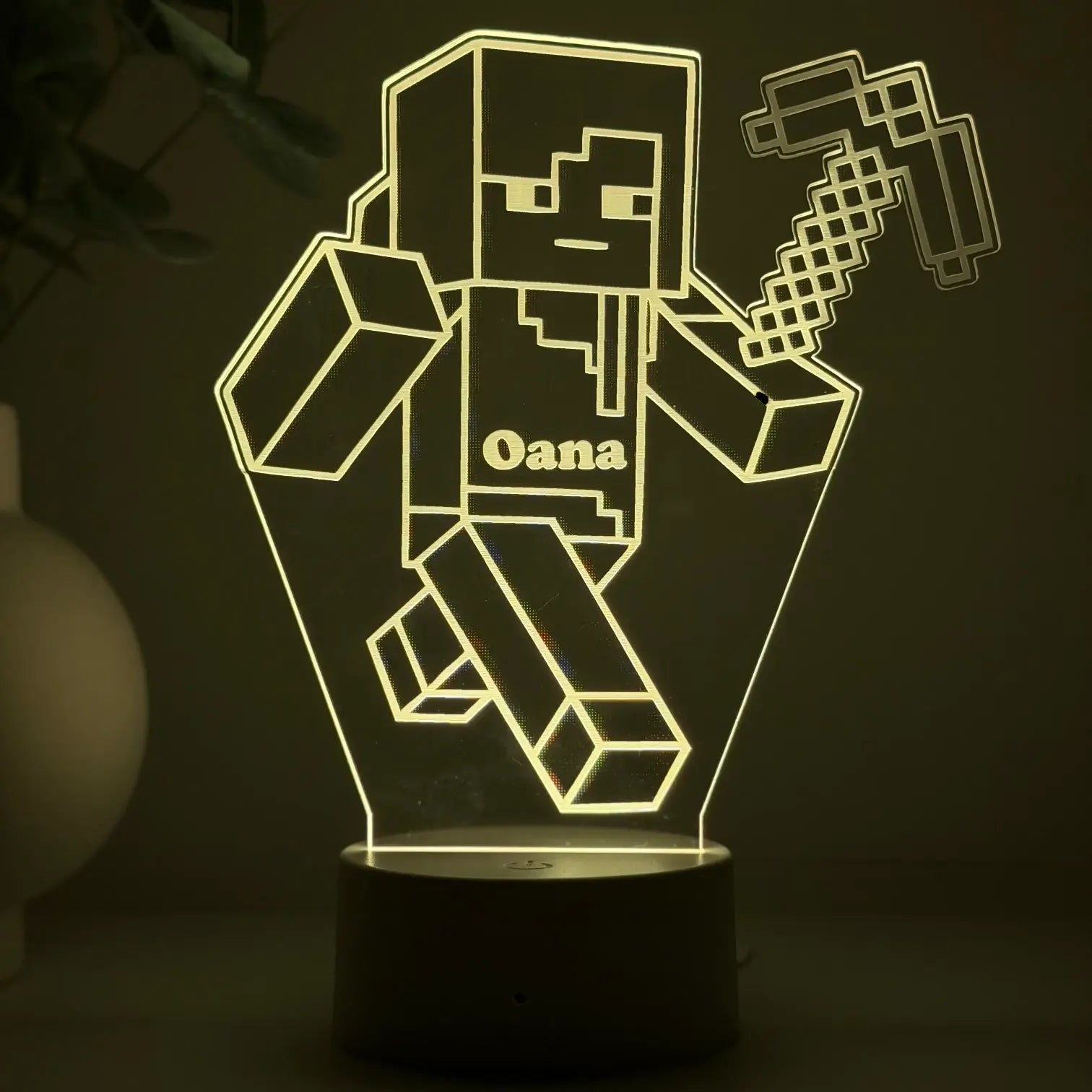 Lampă 3D – Minecraft model fată