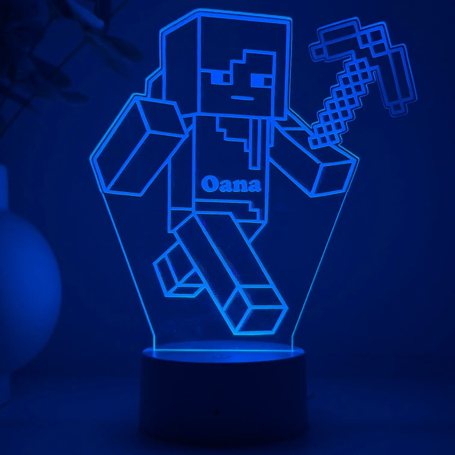 Lampă 3D – Minecraft model fată