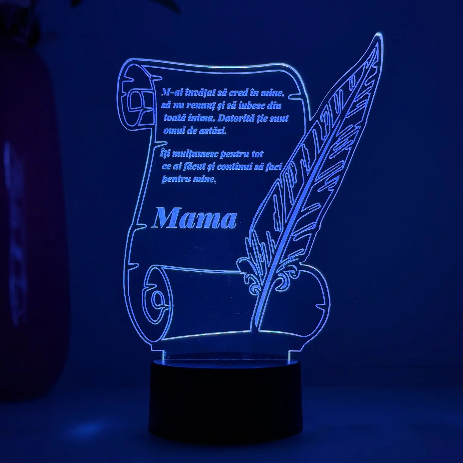 Lampă 3D LED – Scrisoare personalizată