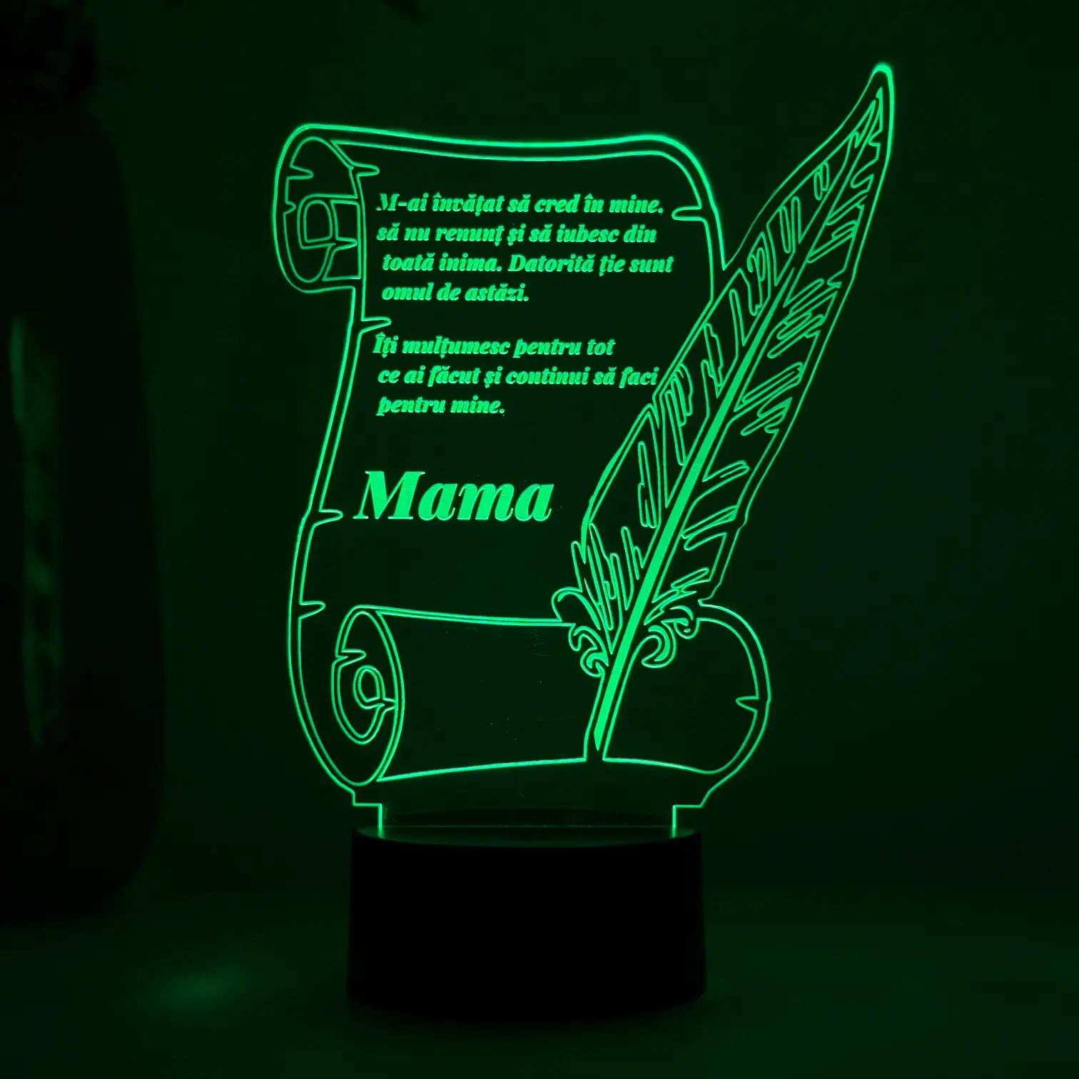 Lampă 3D LED – Scrisoare personalizată