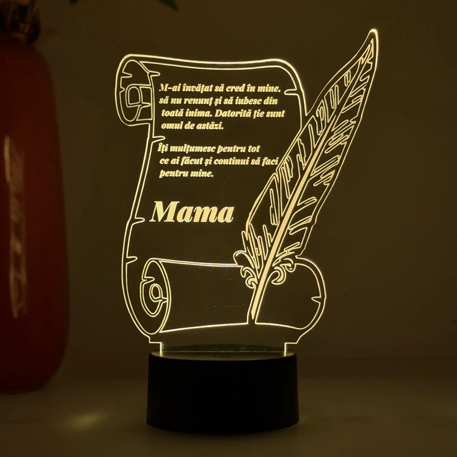 Lampă 3D LED – Scrisoare personalizată