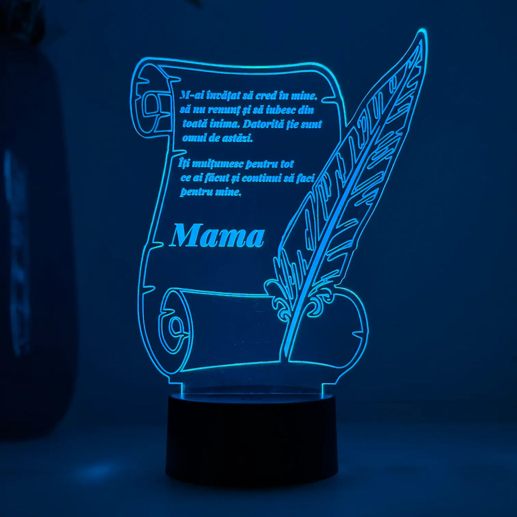 Lampă 3D LED – Scrisoare personalizată