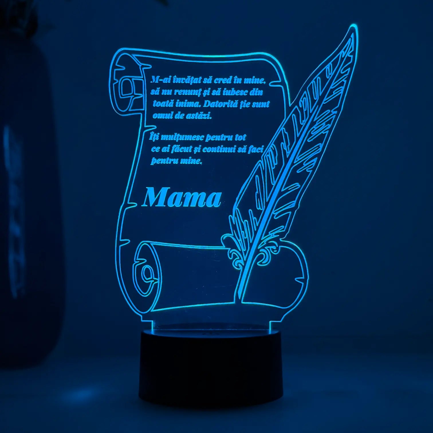 Lampă 3D LED – Scrisoare personalizată