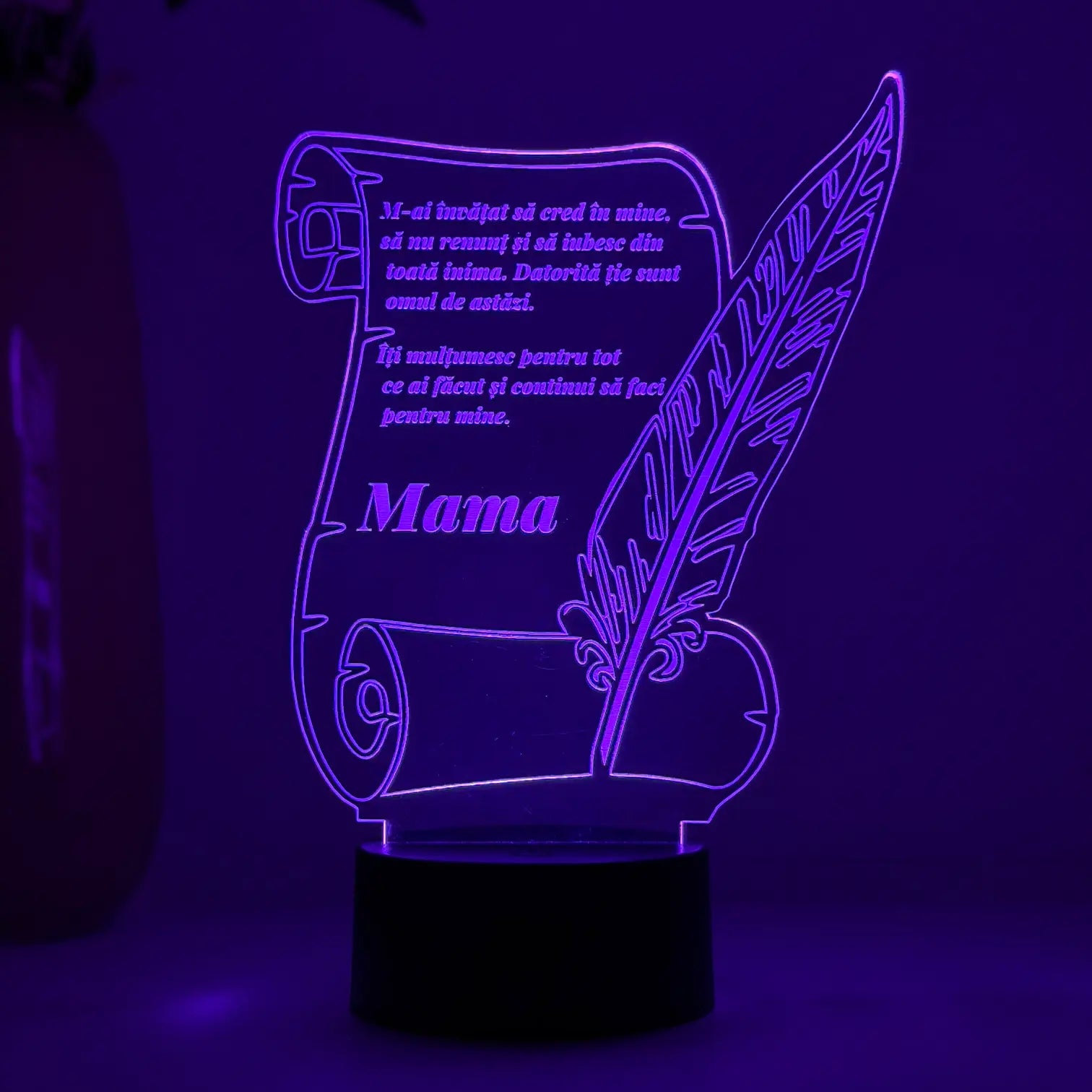 Lampă 3D LED – Scrisoare personalizată