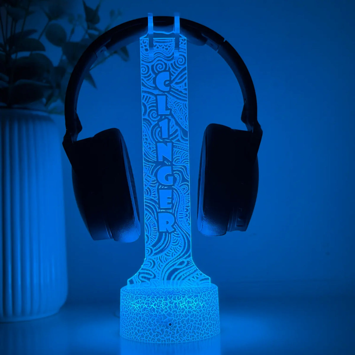 Lampă 3D - Suport căști model trippy