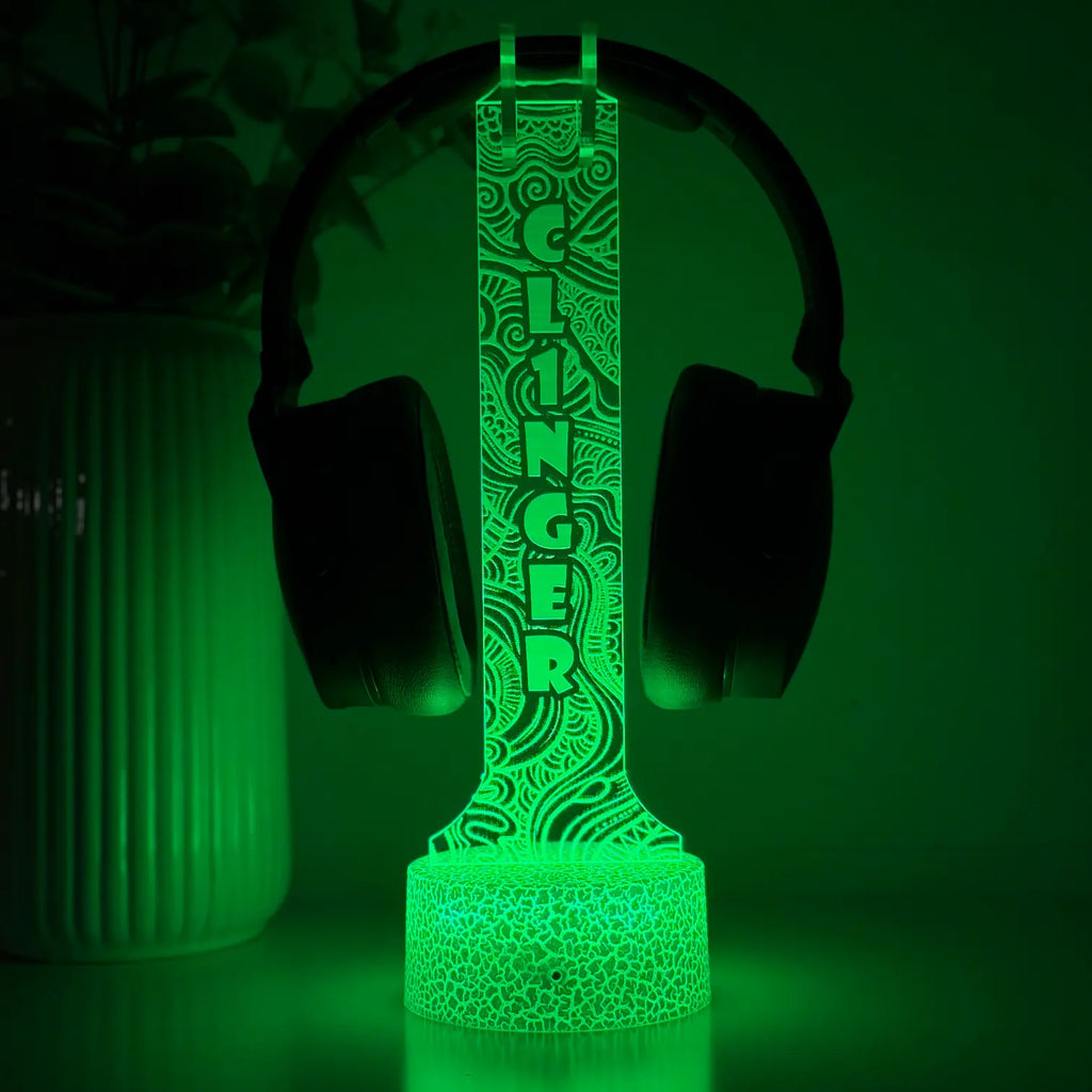 Lampă 3D - Suport căști model trippy