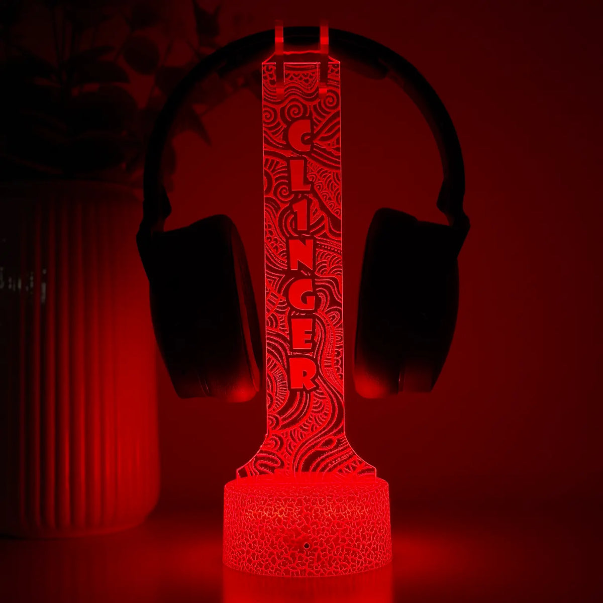 Lampă 3D - Suport căști model trippy