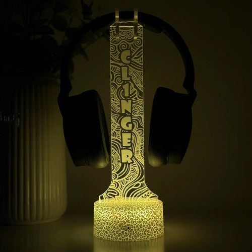 Lampă 3D - Suport căști model trippy