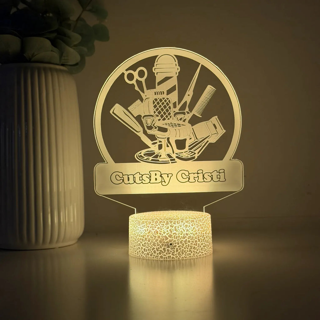 Lampă 3D – Barber Shop
