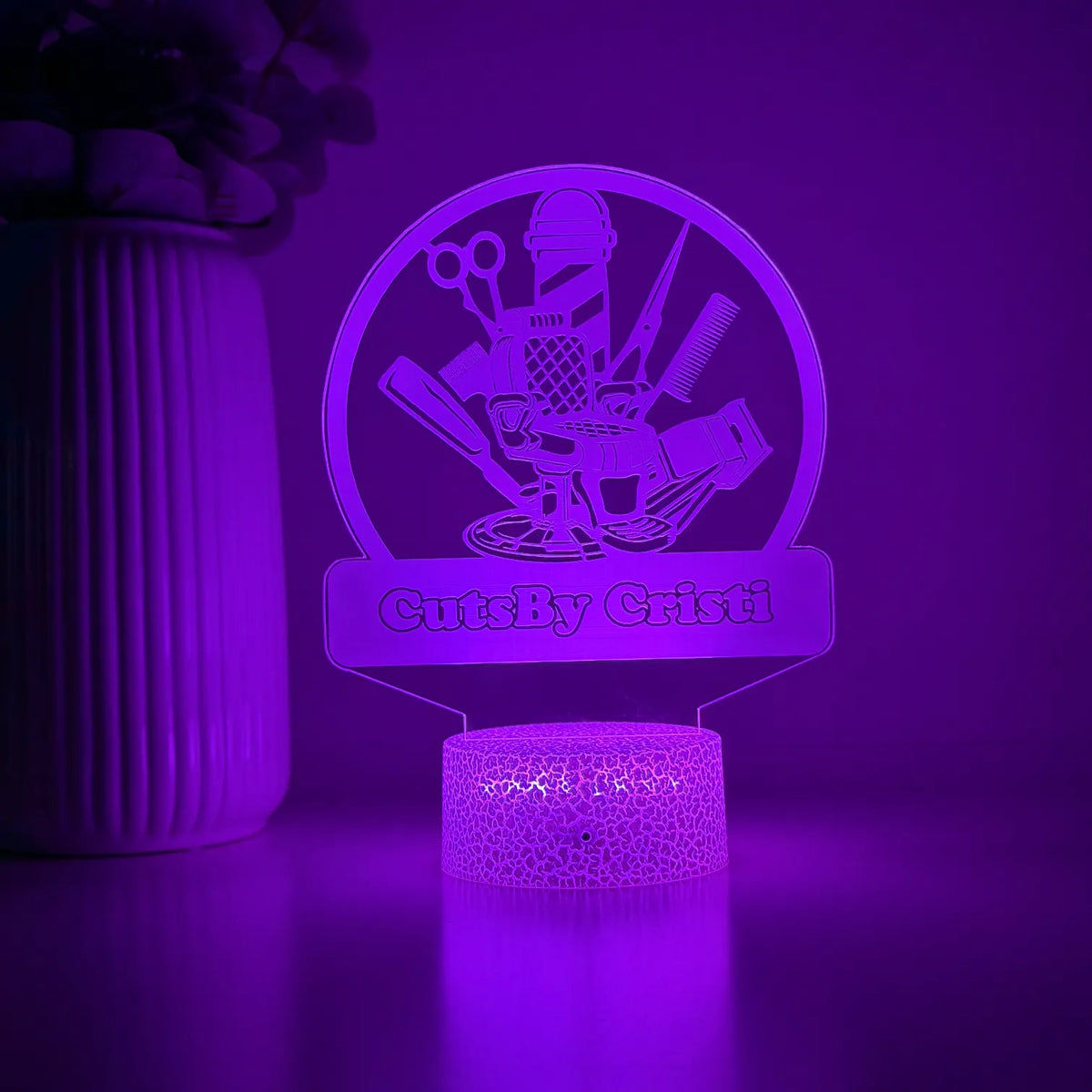 Lampă 3D – Barber Shop