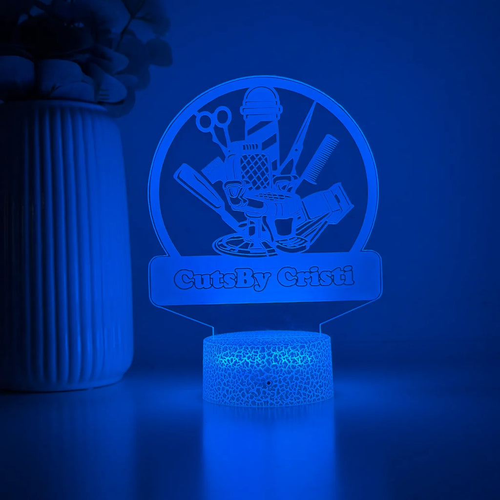 Lampă 3D – Barber Shop