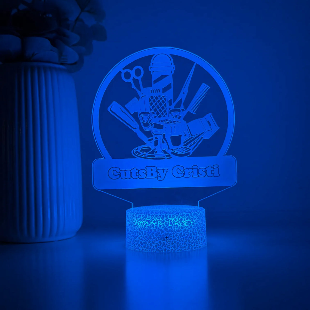 Lampă 3D – Barber Shop