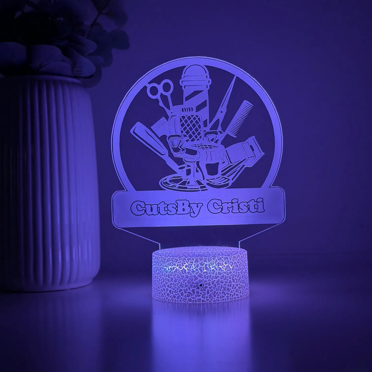 Lampă 3D – Barber Shop