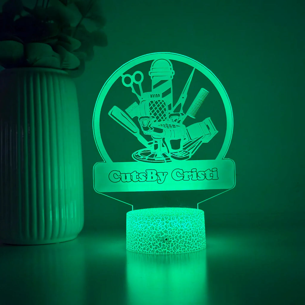 Lampă 3D – Barber Shop