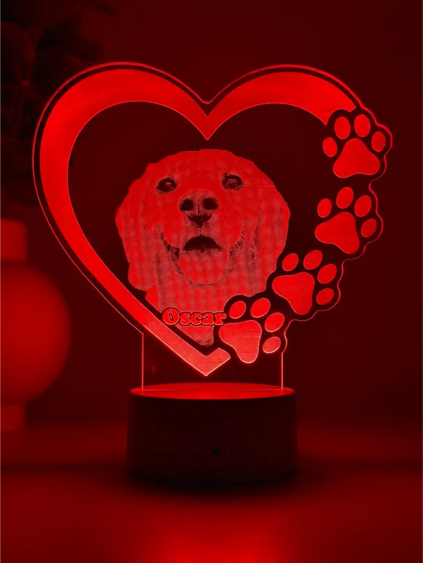 Lampă 3D Animale- Model inimă 1