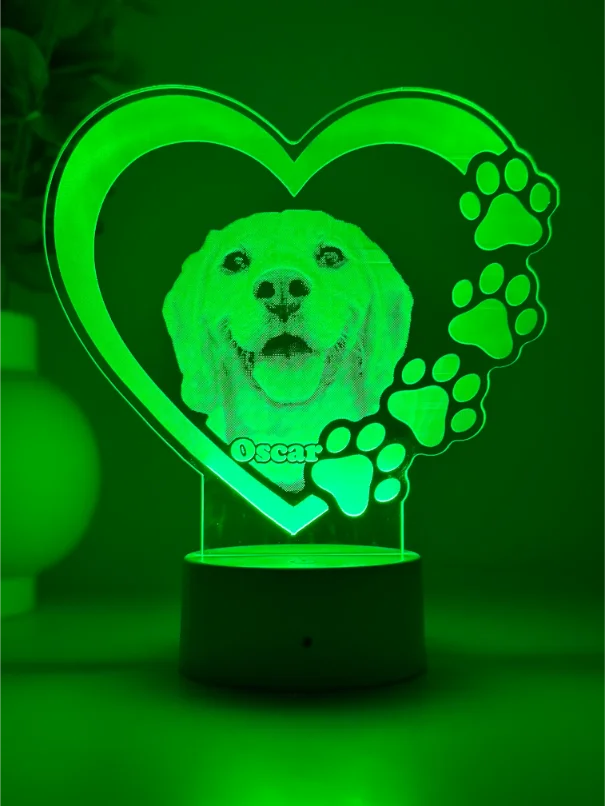 Lampă 3D Animale- Model inimă 1