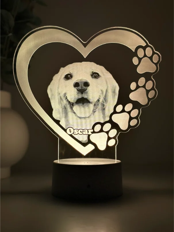 Lampă 3D Animale- Model inimă 1