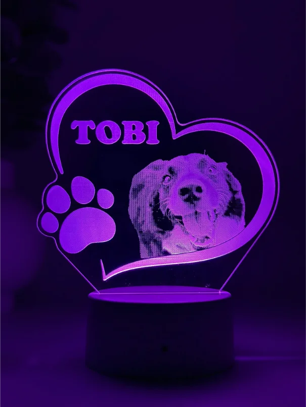 Lampă 3D Animale- Model inimă 2