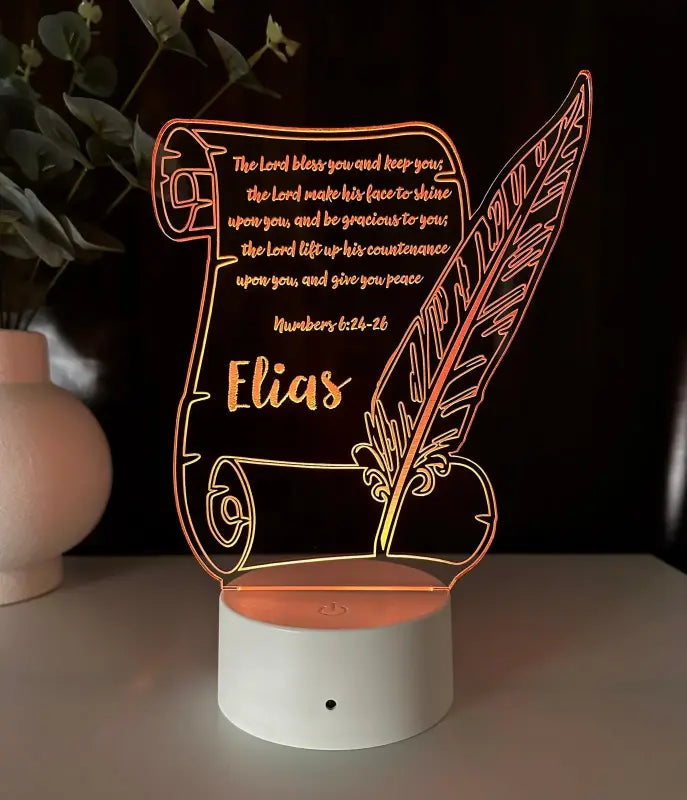 Lampă 3D – Scrisoare personalizată