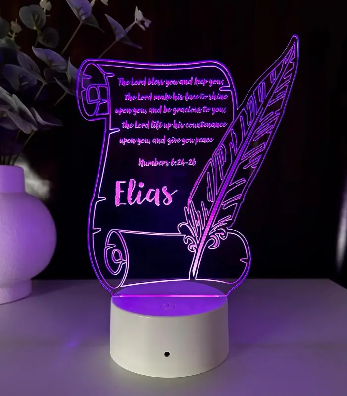 Lampă 3D – Scrisoare personalizată