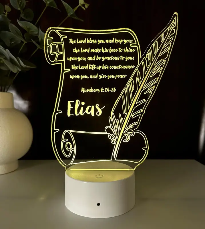 Lampă 3D – Scrisoare personalizată