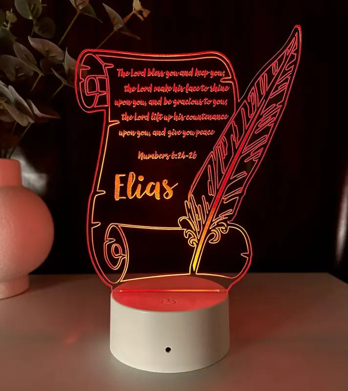 Lampă 3D – Scrisoare personalizată