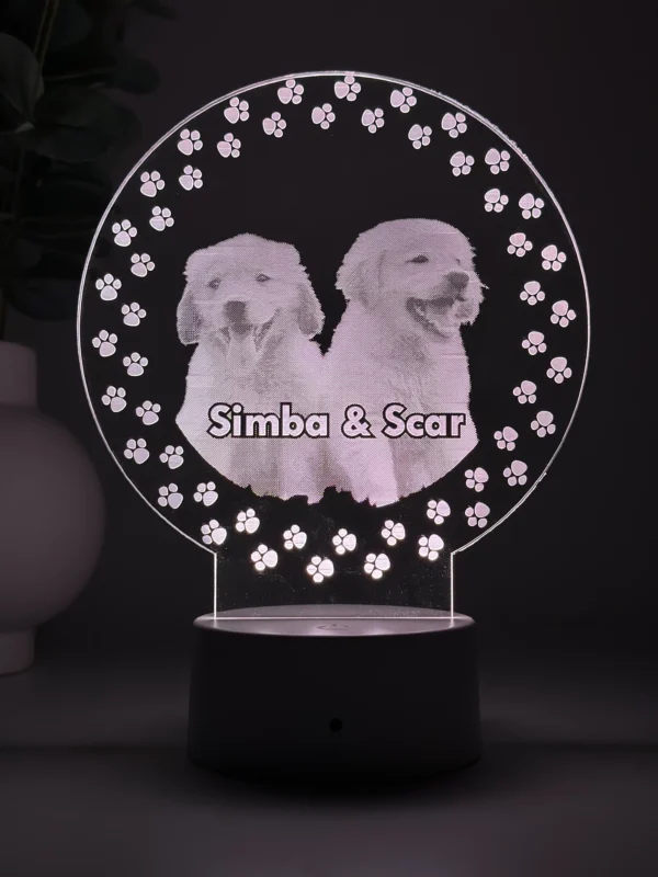 Lampă 3D Animale- Model Cerc cu lăbuțe 3 - imagine 2
