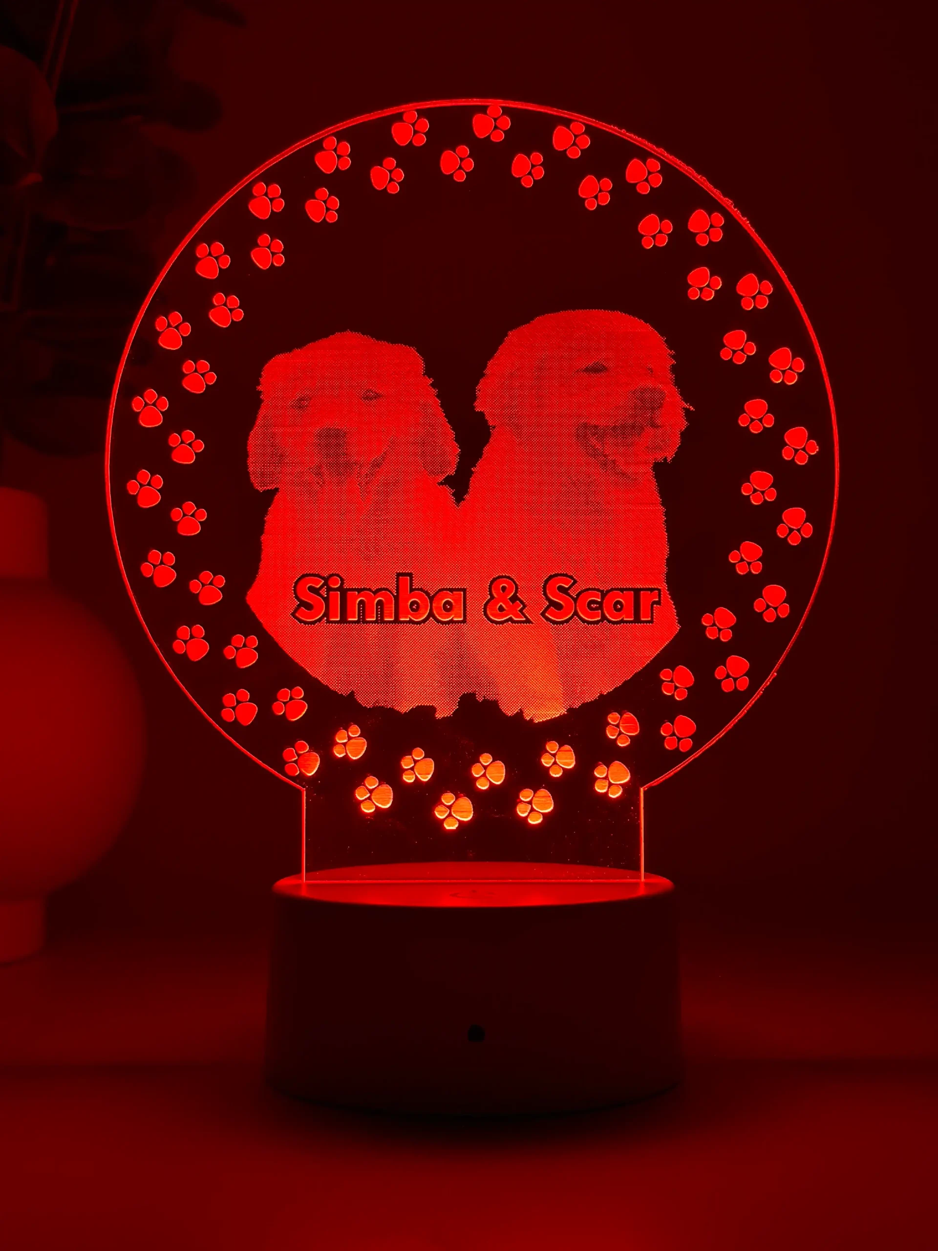 Lampă 3D Animale- Model Cerc cu lăbuțe 3 - imagine 3