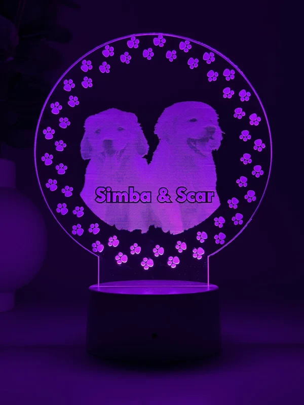 Lampă 3D Animale- Model Cerc cu lăbuțe 3 - imagine 4