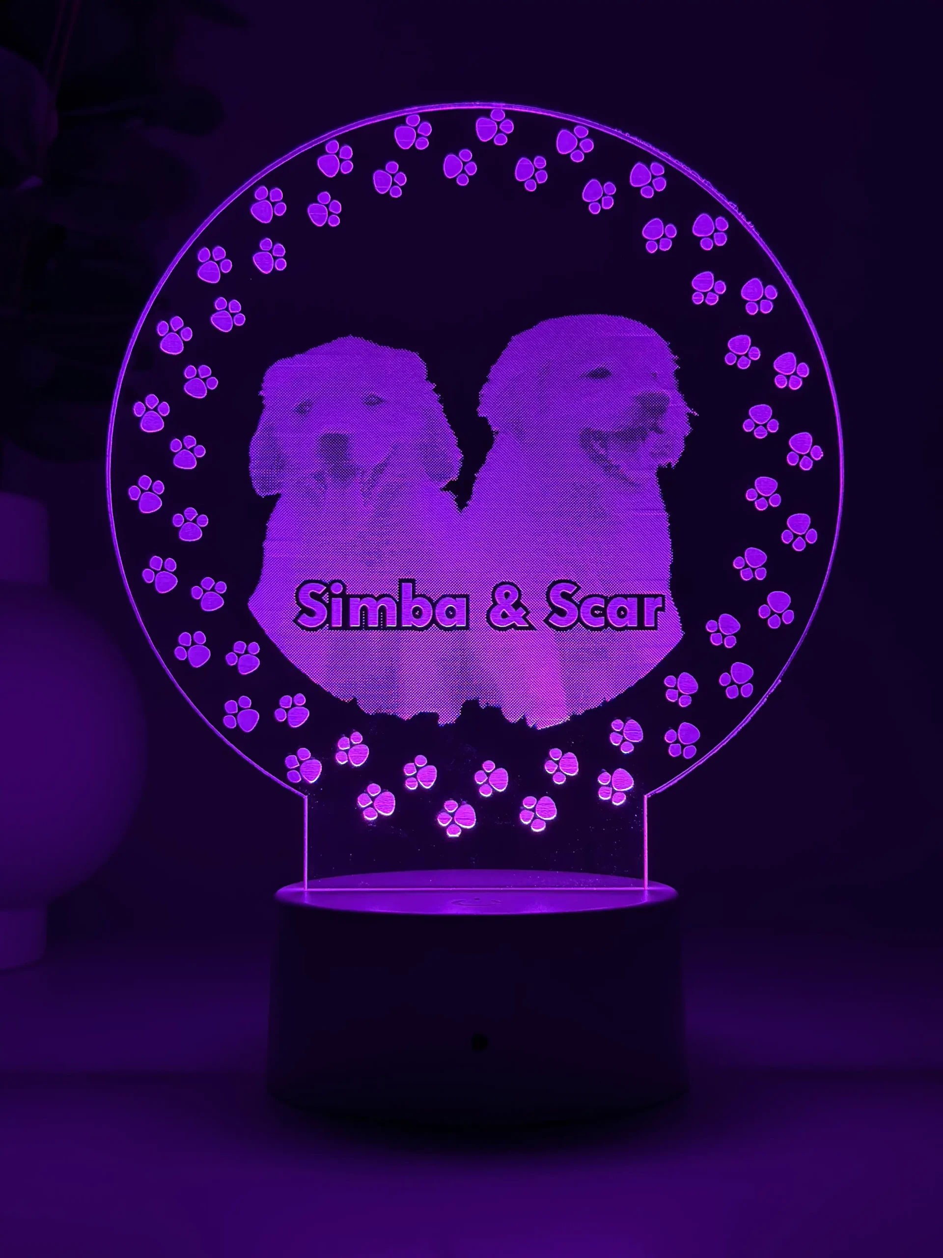 Lampă 3D Animale- Model Cerc cu lăbuțe 3 - imagine 4