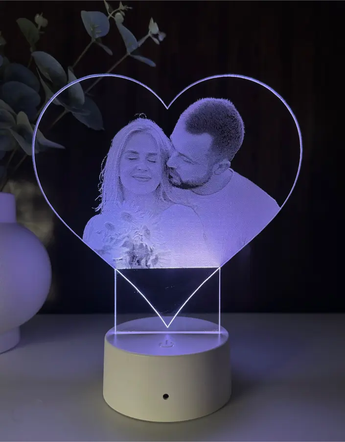 Lampă 3D Cuplu - Inimă