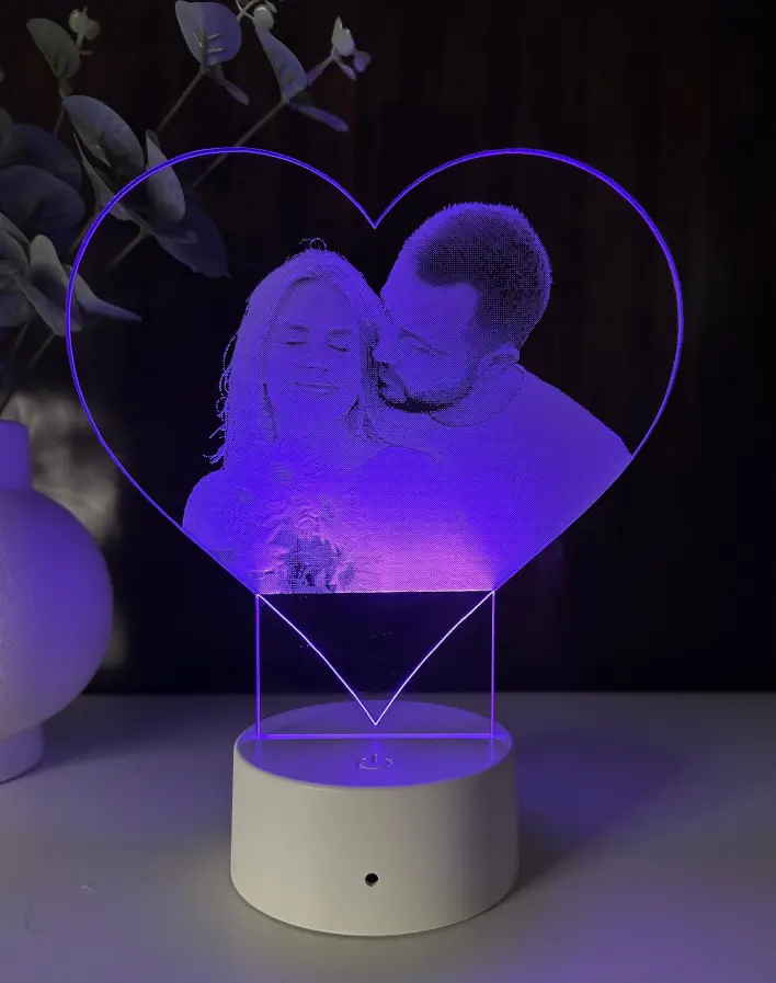 Lampă 3D Cuplu - Inimă - imagine 4